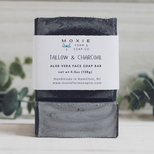 Tallow & Charcoal Aloe Vera Face Soap Bar